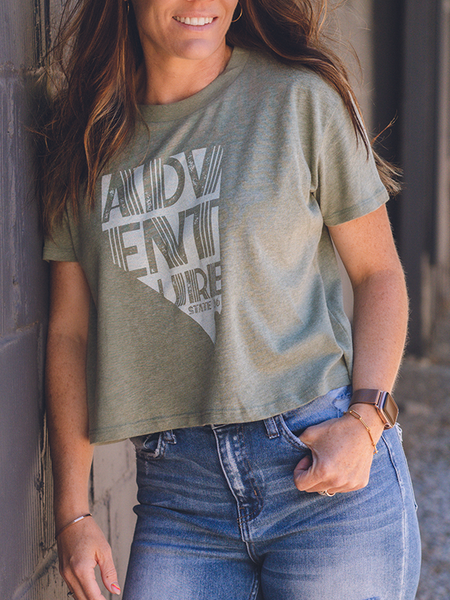 Women's Vintage Jersey Crop Tee - Adventure