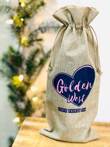 Burlap Wine Bag