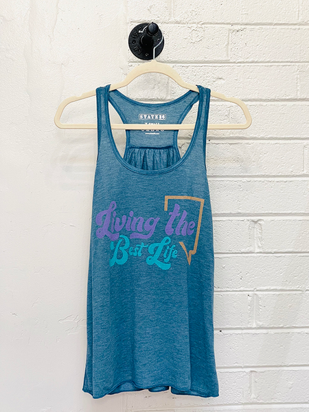 Women's Flowy Racerback Tank - Living The Best Life